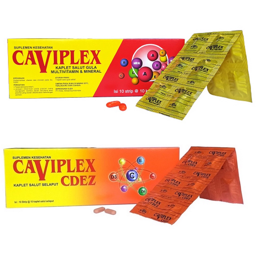 CAVIPLEX CDEZ dan Caviplex Strip - Multivitamin dan Zink 10 Tablet