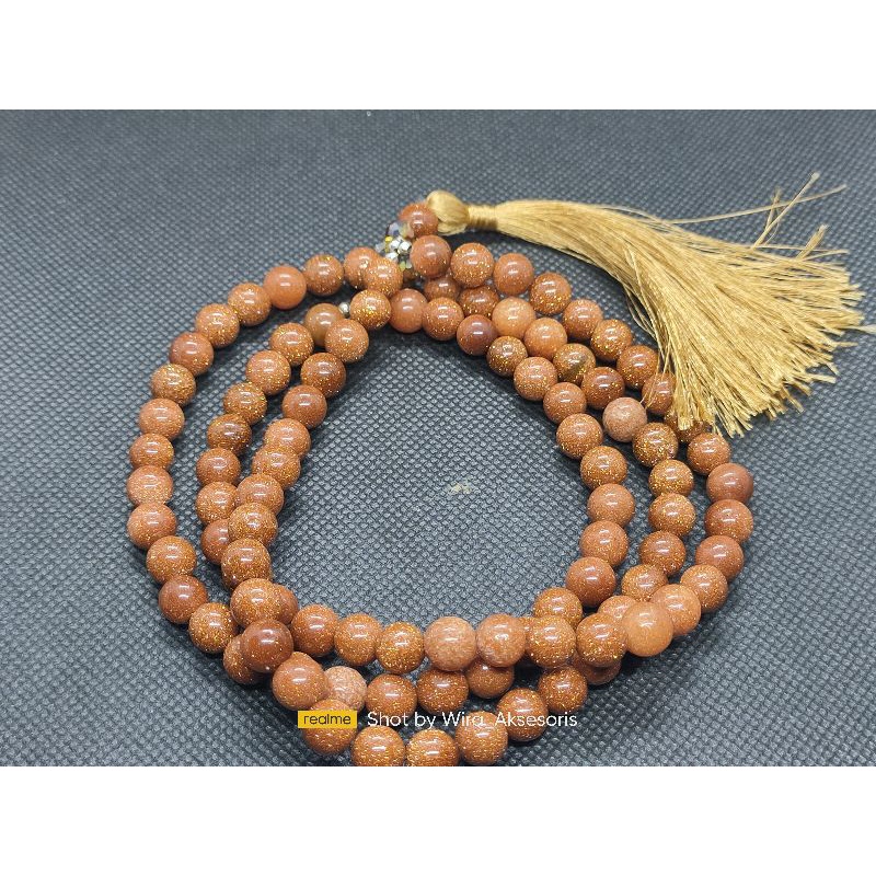 tasbih batu pasir emas 8mm super