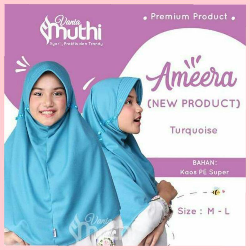 Jilbab anak Vania Muthi Ameera Hijab instan remaja khimar kerudung bergo syari anak sekolah