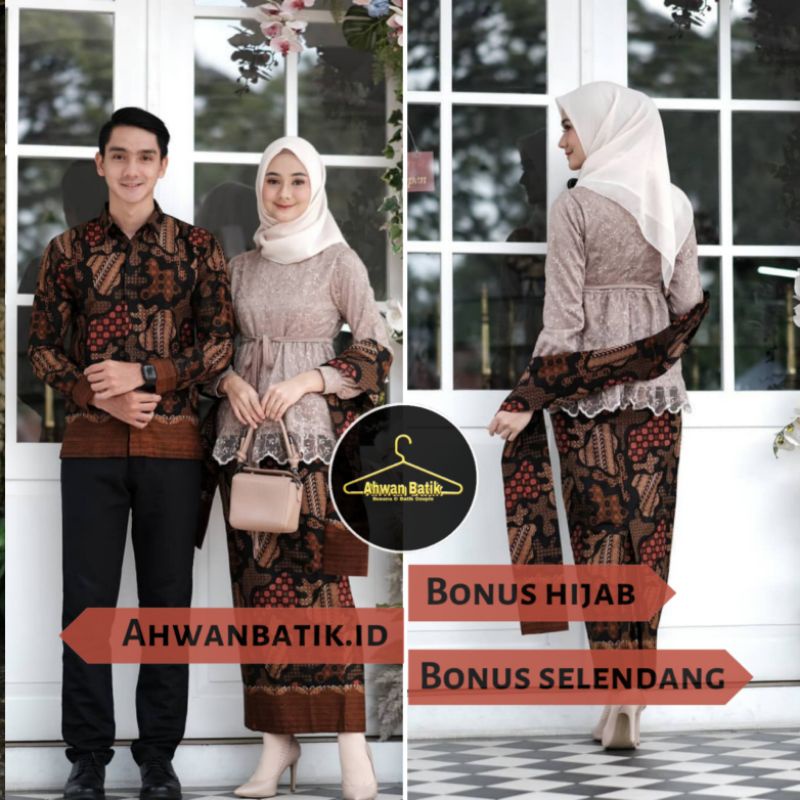 Kebaya batik couple nawang ayu GRATIS JILBAB kebaya wisuda kebaya tunangan lamaran kebaya modern