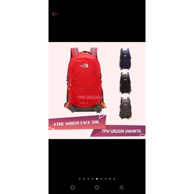 Tas Gunung Carrier Travel Ransel Camping 50 Liter Keril TNF The North Face 50 L