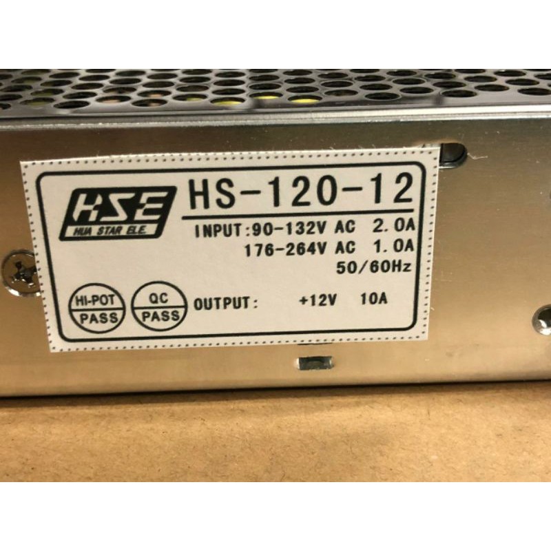 power supply dc 12v 10a merek HSE HS-120-12