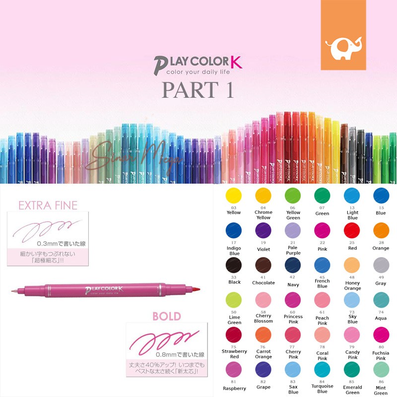 

Tombow Spidol Playcolor K PART 1 / Spidol Dual Double Tip Play color Murah