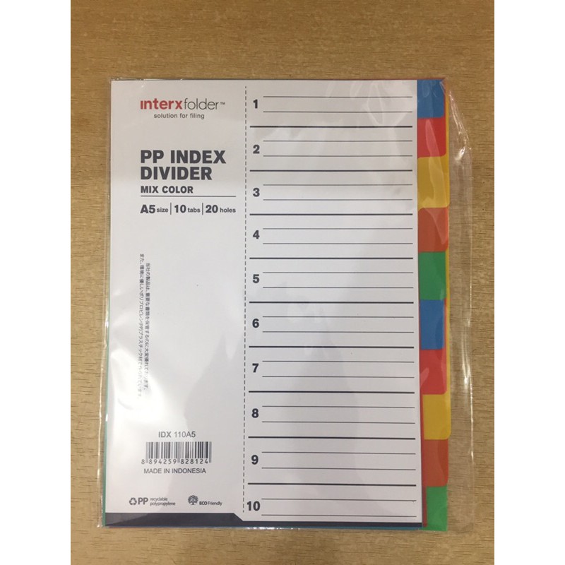 

Kertas binder/pembatas binder A5 interx