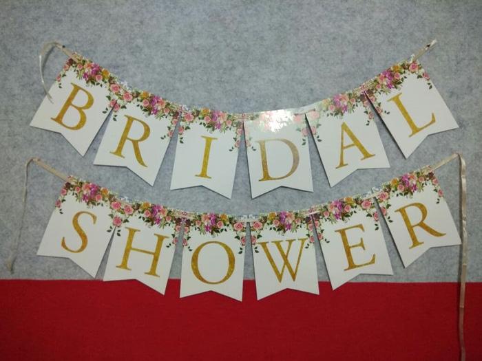 Bunting flag bridal shower/banner bridal shower/tulisan bridal shower