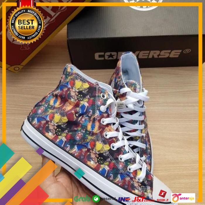 NEW.. SEPATU PRIA - ONE PIECE X CONVERSE CT ALL STAR HI MULTICOLOR - PRM ..TERLARIS