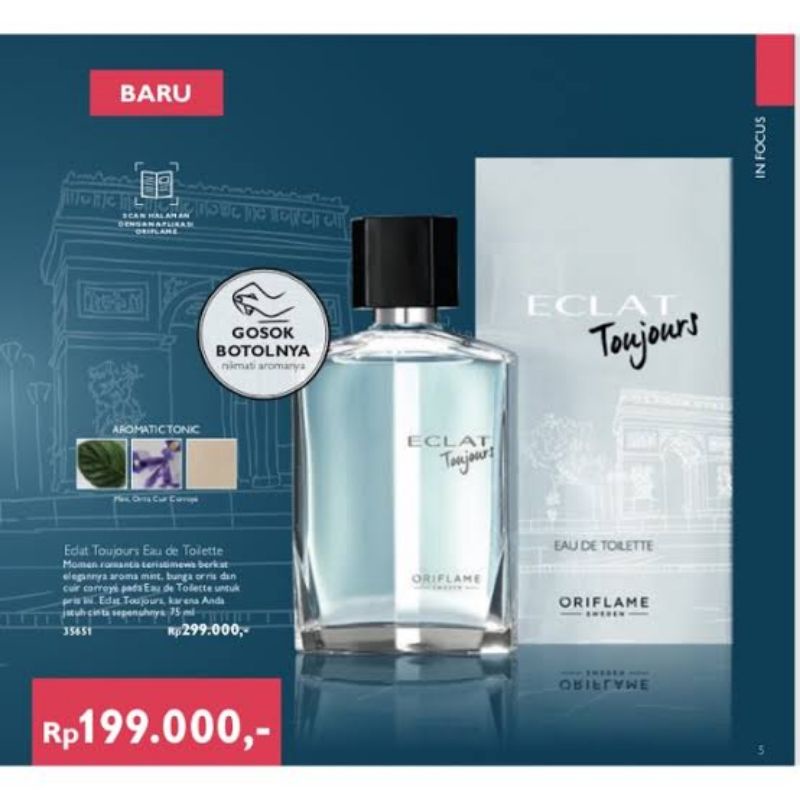 PARFUM PRIA AROMA MASKULIN LEMBUT DAN SEGAR TAHAN 12 JAM ECLAT TOUJOURS MAN