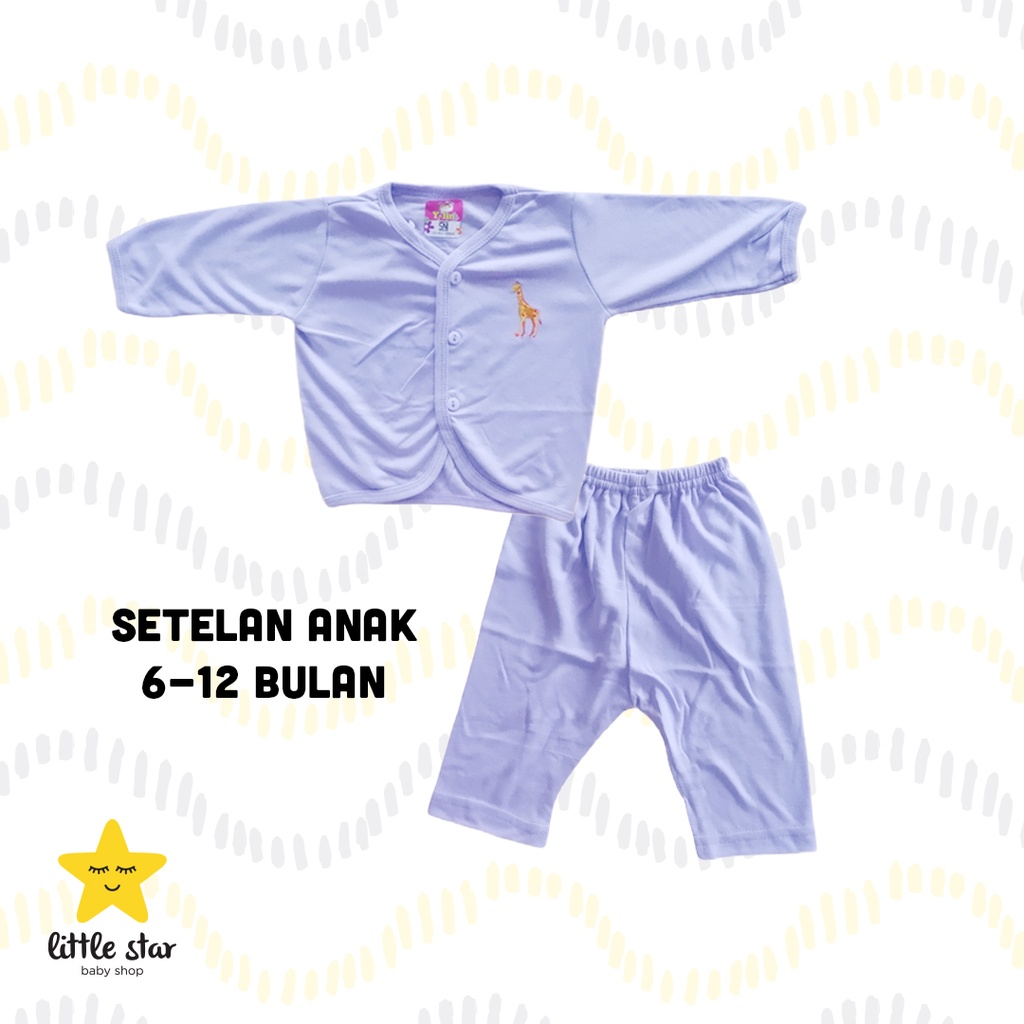 Y-lin Setelan Polos Bayi Cewek Cowok | Set Piyama Piama Baju Tidur Bayi Laki Perempuan