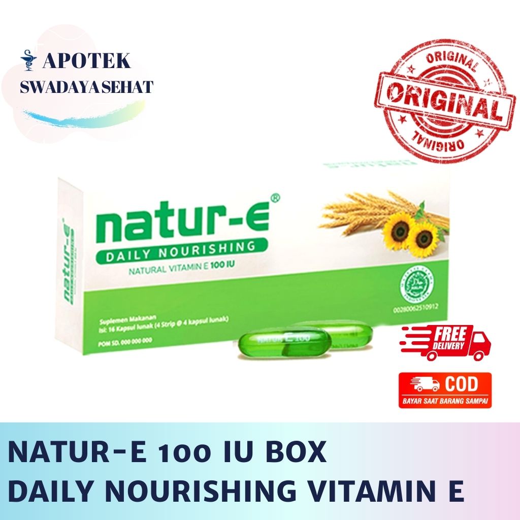 NATUR-E 100 IU Daily Nourishing Box Isi 32 Kapsul Vitamin E Isi 16 Kapsul - Kesehatan Kulit Kecantikan Natur E Nature