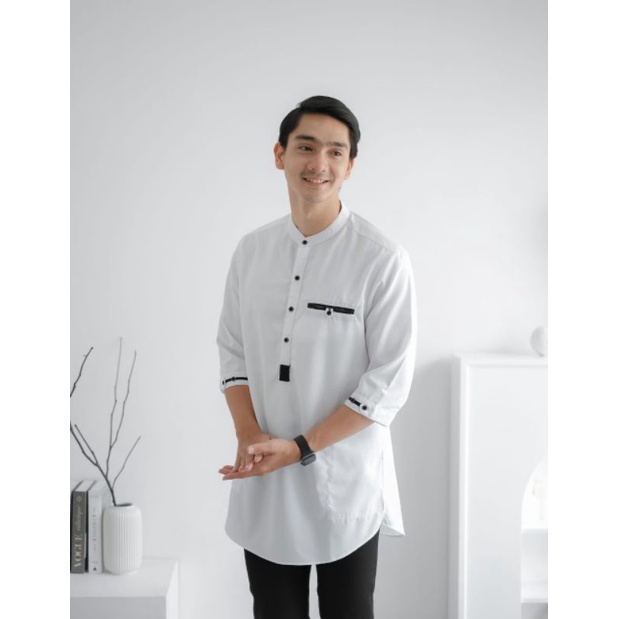 Kurta kerah Shanghai/atasan Muslim pria/baju Koko/kurta Pakistan pria 3/4/baju kurta Toyobo premium