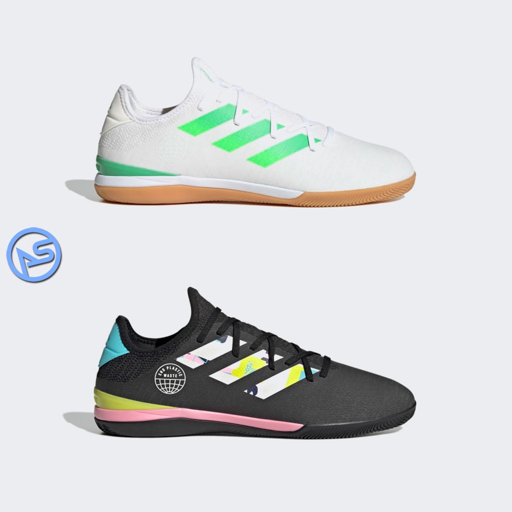 Sepatu Futsal Adidas Gamemode Knit IN - White & Black Original