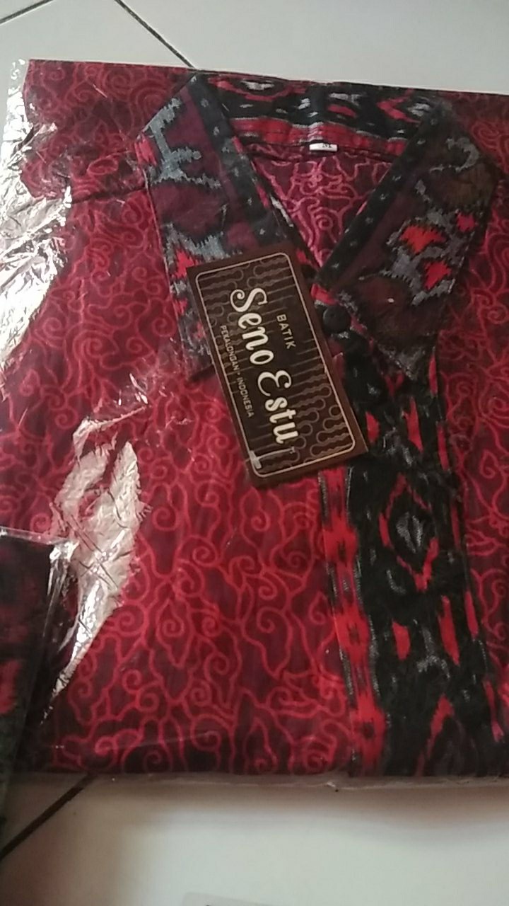 Kemeja Batik / Batik Lengan Pendek / Baju Batik Pria Reguler Fit Batik Seno Estu M L Xl Xxl