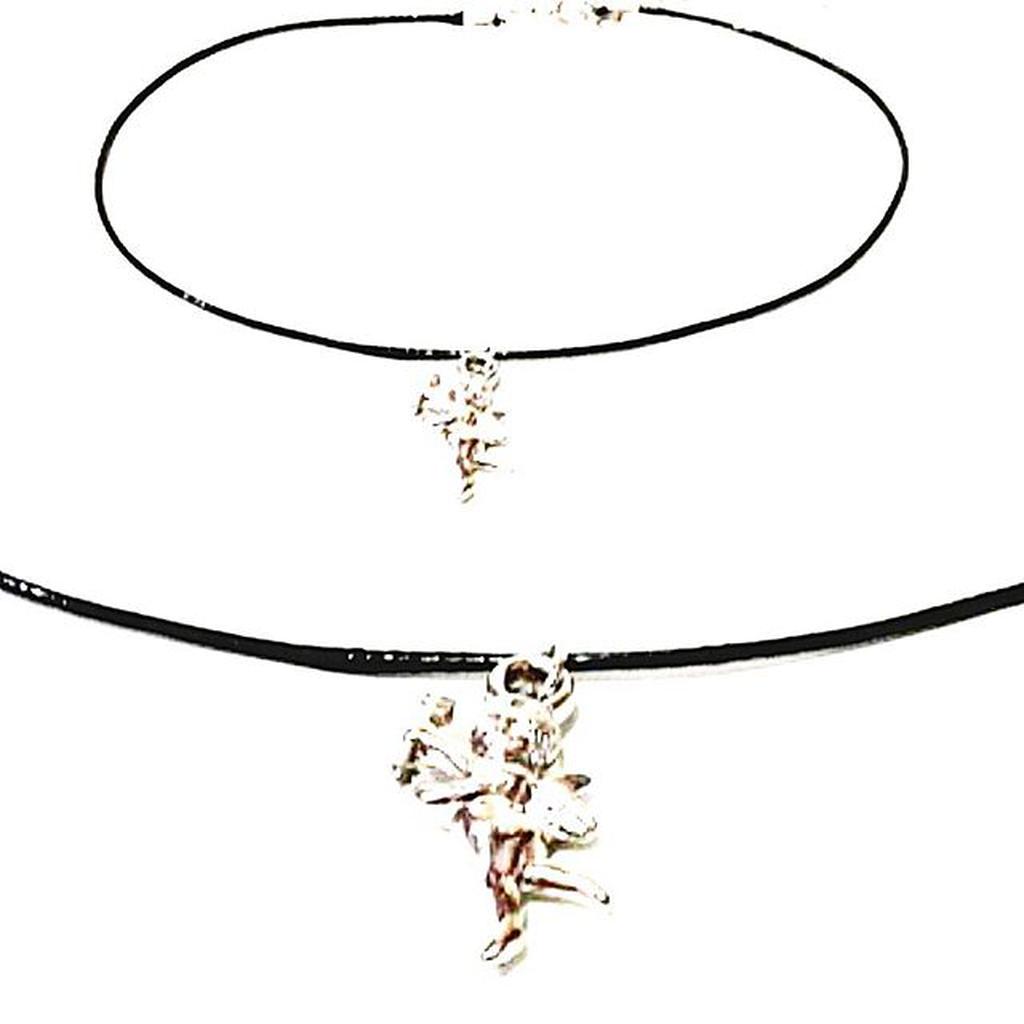 Baby Choker Necklace Silver Big Cupid | Kalung Handmade