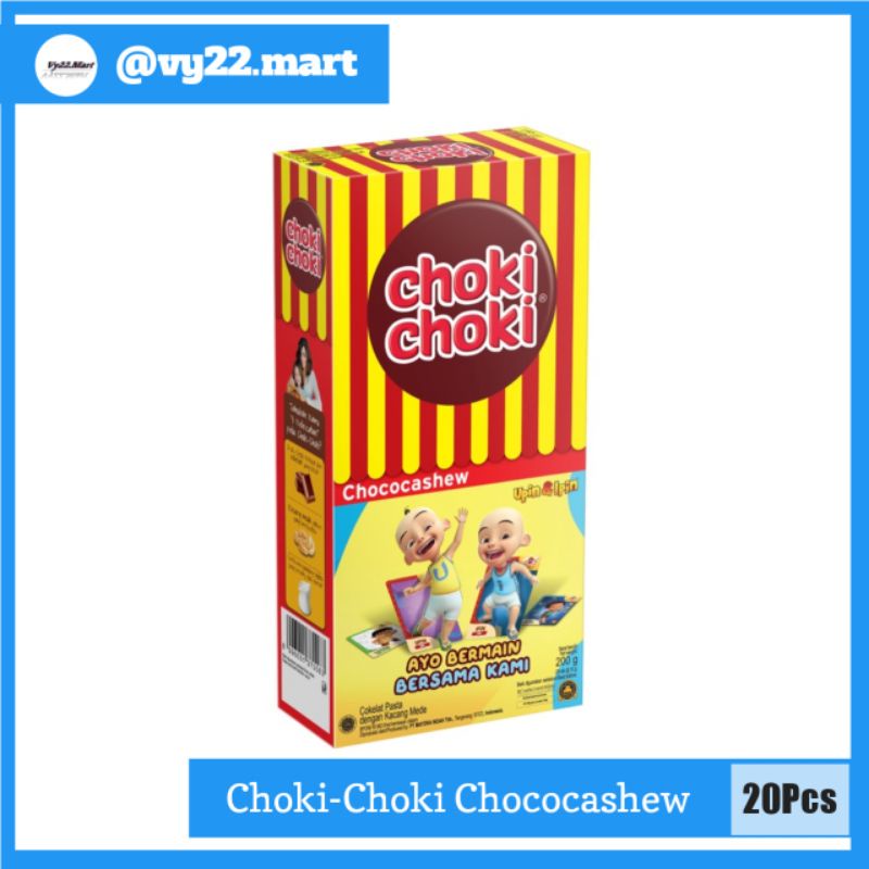 

CHOKI CHOKI CHOCOCASHEW ISI 20 BUNGKUSx10 gram -coklat melted -cemilan anak