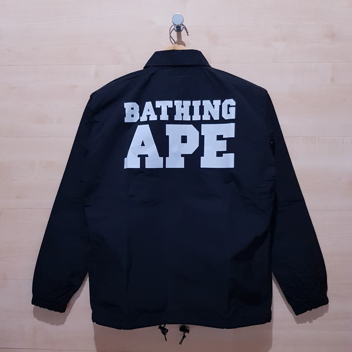 JAKET COACH A BATHING APE BAPE COLLEGE BLACK - M