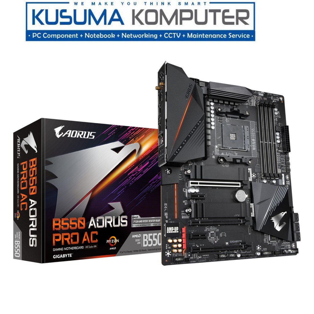 Gigabyte Aorus B550 AORUS PRO AC , PCIe 4.0, 4 DIMMs, M.2 NVMe, RGB FUSION