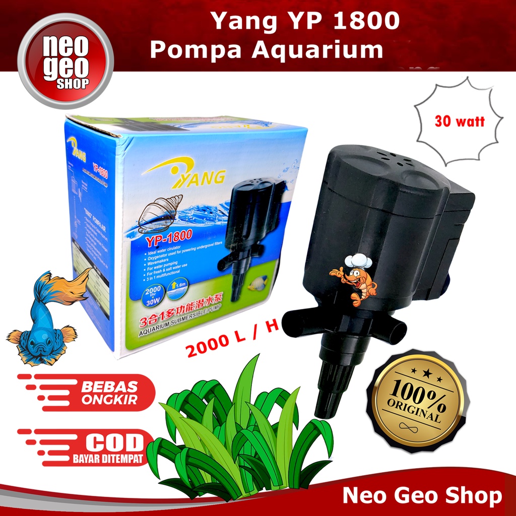 YANG YP 1800 YP1800 Mesin Pompa Celup Aquarium Submersible Pump