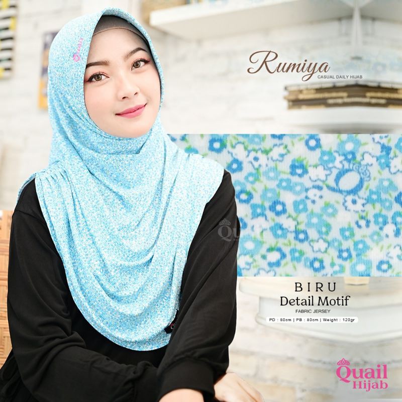 RUMIYA QUAIL HIJAB | ORIGINAL QUAIL HIJAB | Jilbab Motif Quail | Jilbab DAILY QUAIL