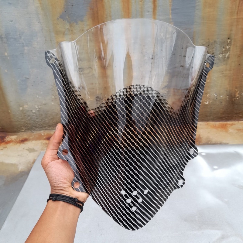 TERMURAH VISOR NINJA RR NEW KARBON WINDSHIELD VISOR JENONG KAWASAKI NINJA 150 RR NEW KACA DEPAN RR N