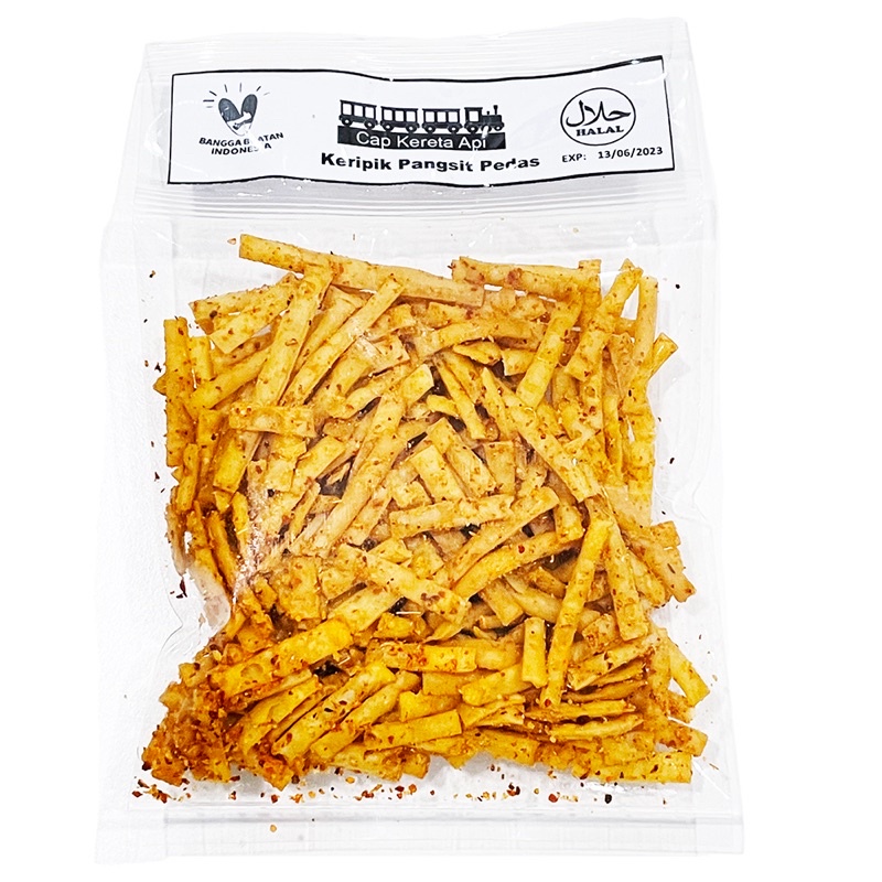 

Keripik pangsit pedas stik cap Kereta Api