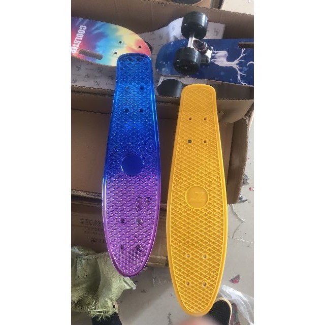 56cm 22inch Mini fish board Papan Ikan single-warped 4roda skateboard cruiser Penny Papan Pisang