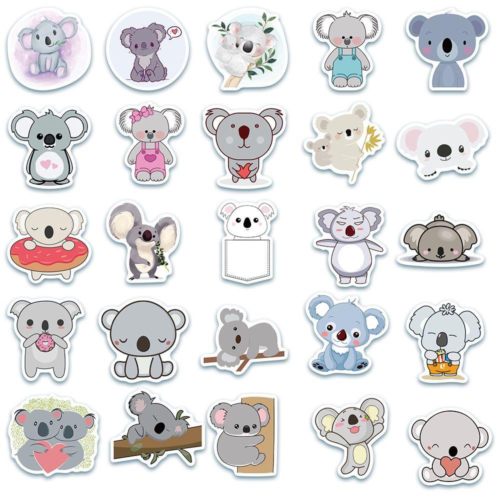 Lanfy Cute Koala Sticker Decals Kawaii Hewan Stiker Dekorasi Koper Skateboard Ponsel DIY Scrapbooking