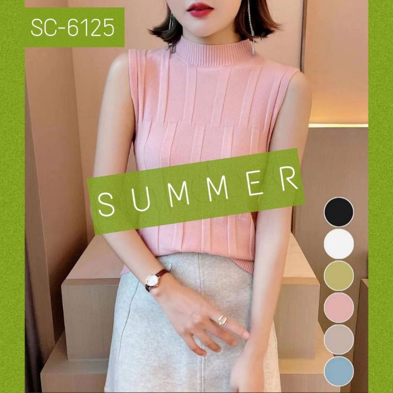 SC-6125 ROLENE TOP IMPORT BKK - KNIT TOP | Atasan Rajut Import Premium Baju Rajut Import Atasan Tank