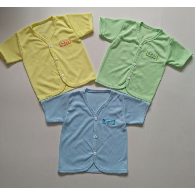 3 pcs Baju bayi polos lengan pendek