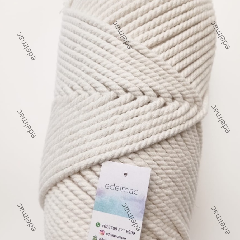 Tali | Benang Macrame Natural Broken White 5mm twist