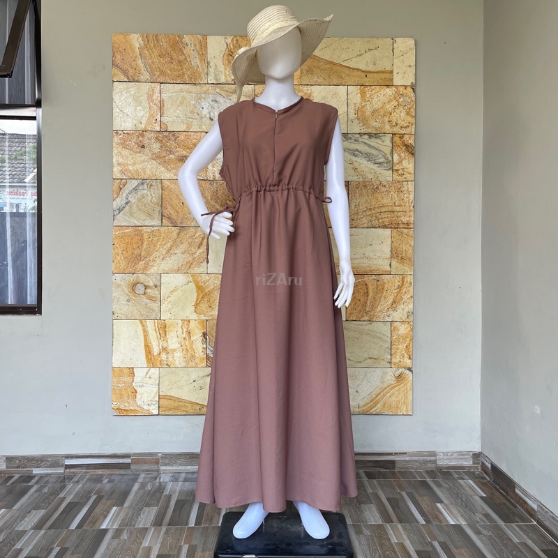 Inner Dress | Lekbong | Kutung | Gamis tanpa lengan bahan Wolly by riZAru original