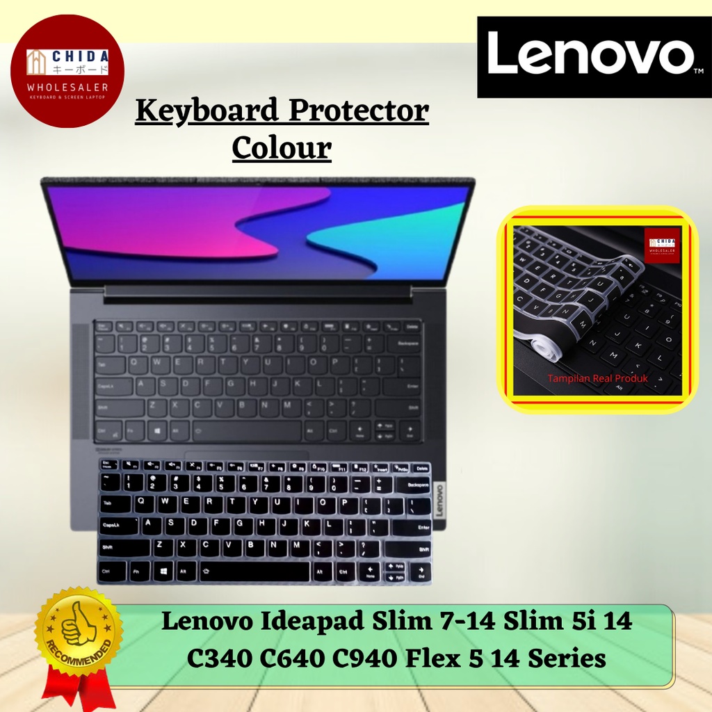 Keyboard Protector Lenovo Ideapad Slim 7-14 Slim 5i 14 C340 C640 C940 Flex 5 14 Series warna Hitam
