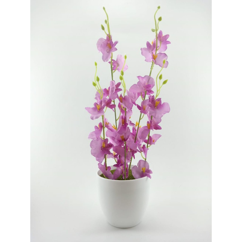 COD BUNGA PLASTIK BUNGA PAJANGAN IMITASI BUNGA ARTIFISIAL BUNGA ANGGREK TANAMAN HIAS PLASTIK BP8833-UNGU MUDA