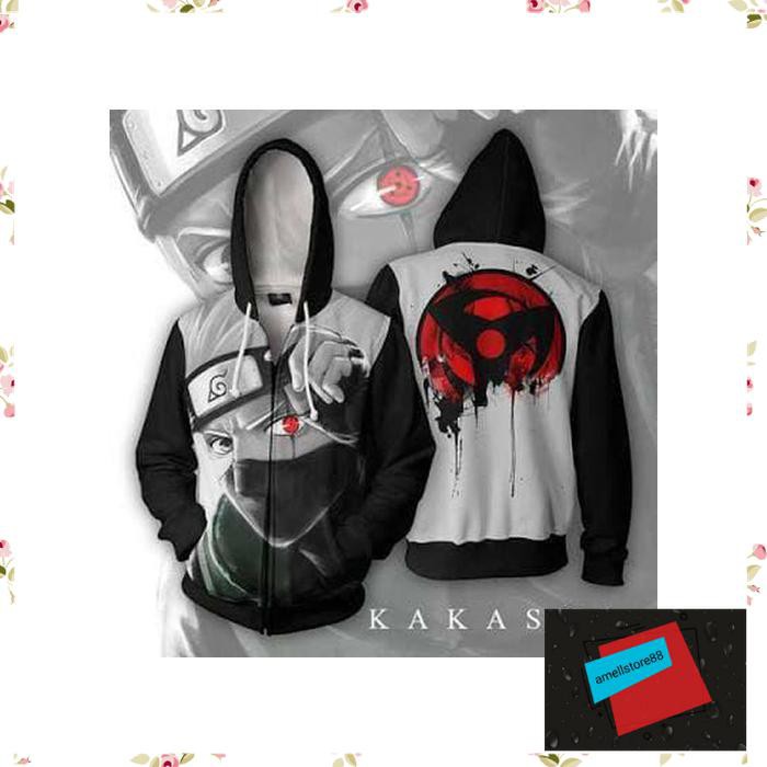 Jaket Pria parasut parka gunung Hoodie Zipper Anime Naruto style kakashi KK84
