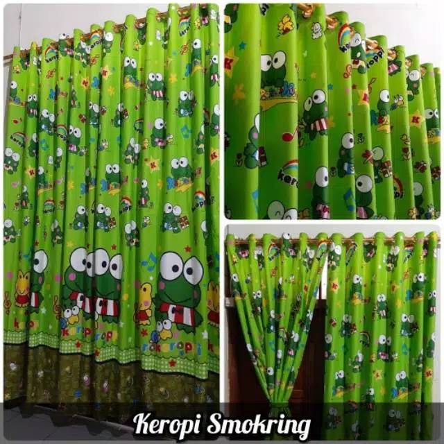 Korden Ring 120x200 Motif Karakter Keropi Gorden Murah Homemade Tirai Ring Jendela Pintu
