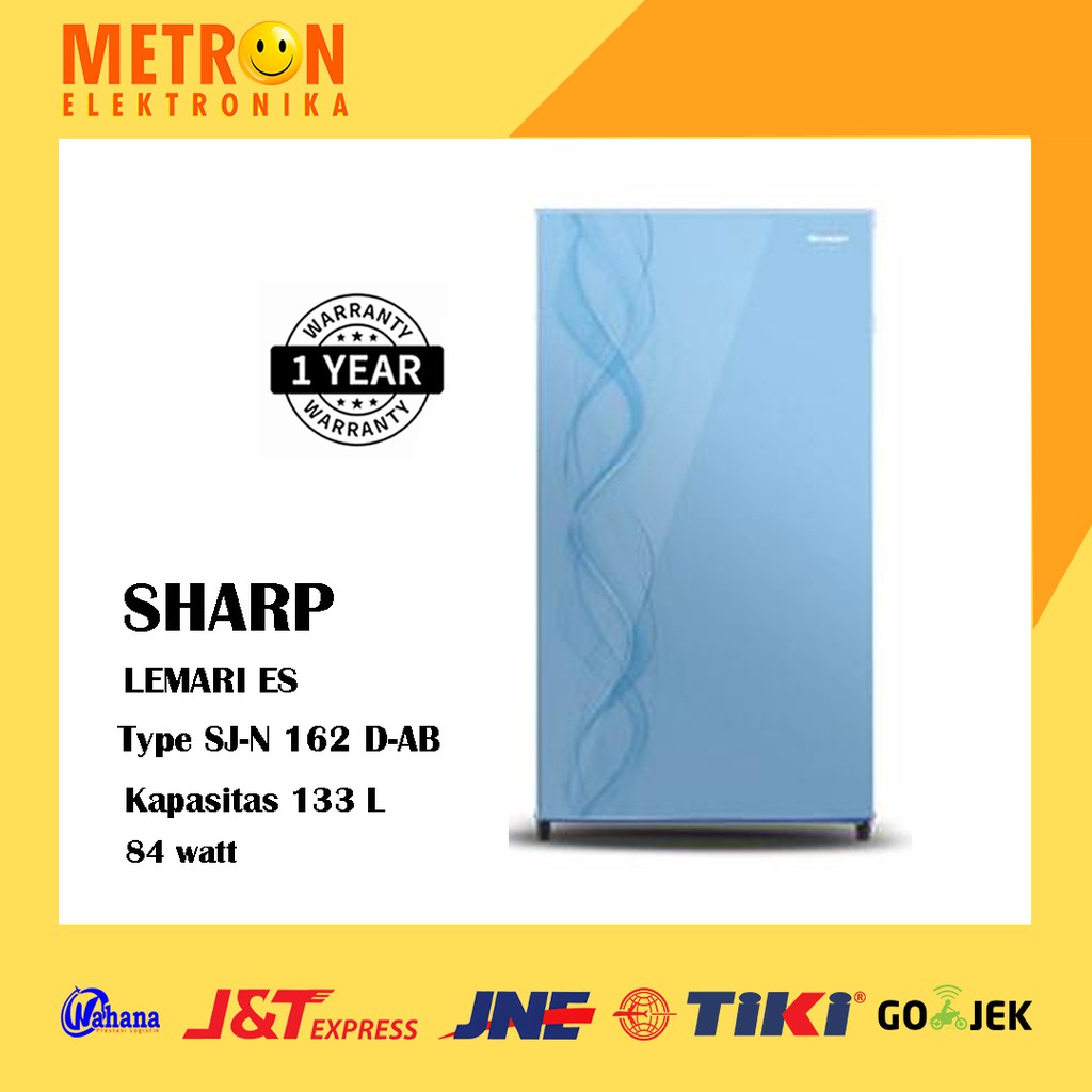 SHARP SJ N 162 D AB / AURORA BLUE KULKAS LEMARI ES 1 PINTU 133 LITER / SJN162DAB