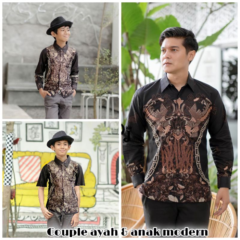 Baju Batik couple ayah &amp; anak laki laki modern mewah ori-Kemeja Batik pria modern 2022 mewah ori-Batik pria dewasa-Batik anak laki laki-Batik pria-Batik pria modern terlaris