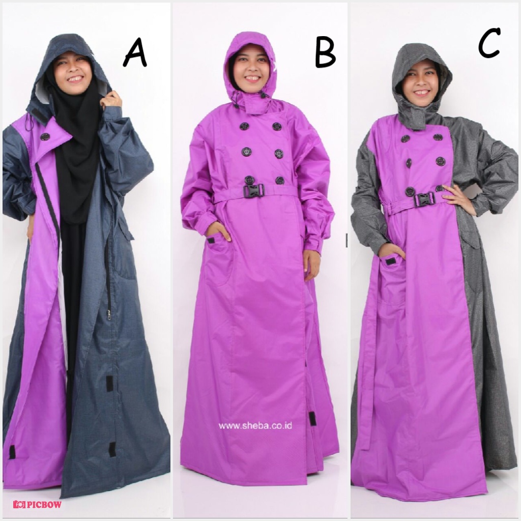 sheba jas hujan muslimah ungu series