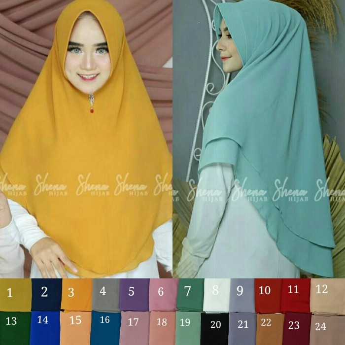 Khimar 2 layer ceruty babydoll