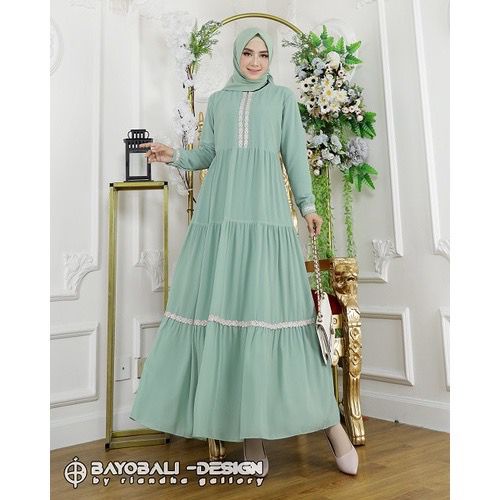 (DBY) GAMIS BESTARI RENDA MAXI DRESS BUSUI WANITA RAYON