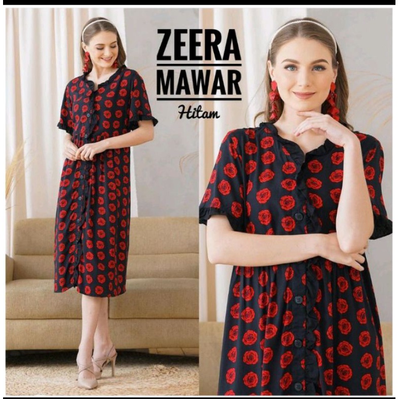 DASTER ARAB ZEERAA TUNIK |KANCING FULL DEPAN BUSUI SANTUNG