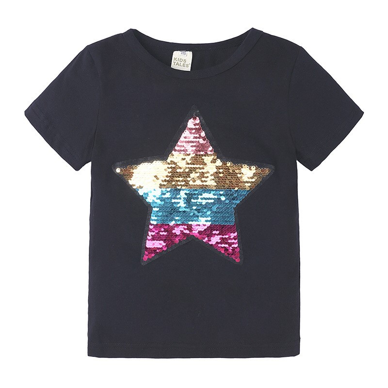 Kaos Anak Lengan Pendek Sequin / Kaos Flip Sequin Star