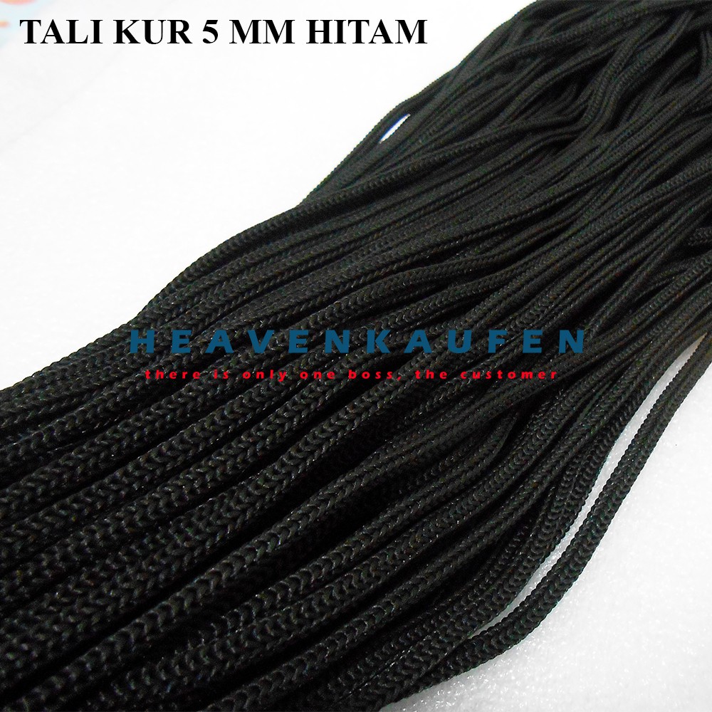 Tali Kur / Tali Cord / Tali Filamen Besar 5 mm Hitam Meteran