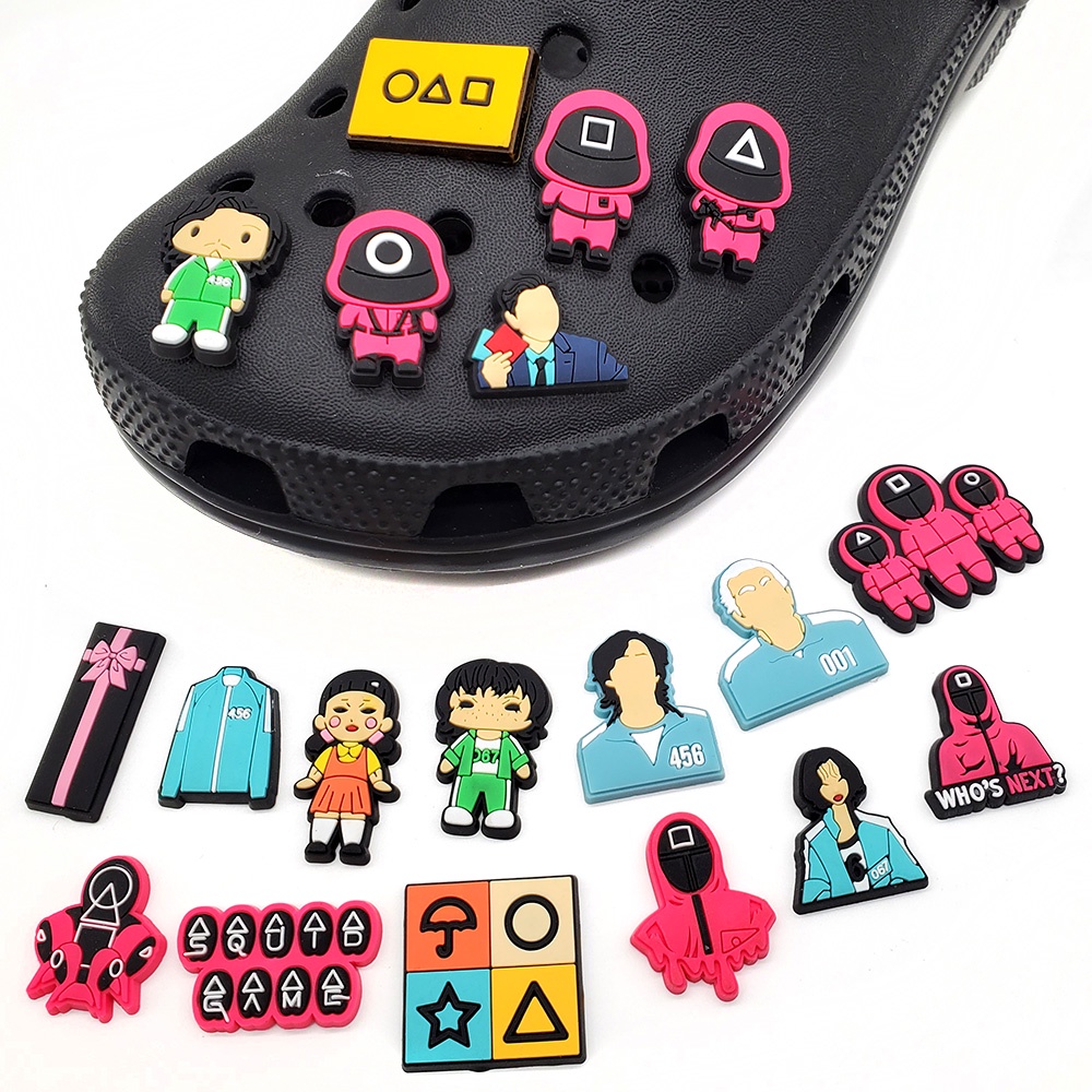 Hot Jibbitz shoe charms permainan cumi tema Crocs Pin Gesper sandal Lubang Sepatu decorate accessories DIY Dapat dilepas aksesoris sepatu