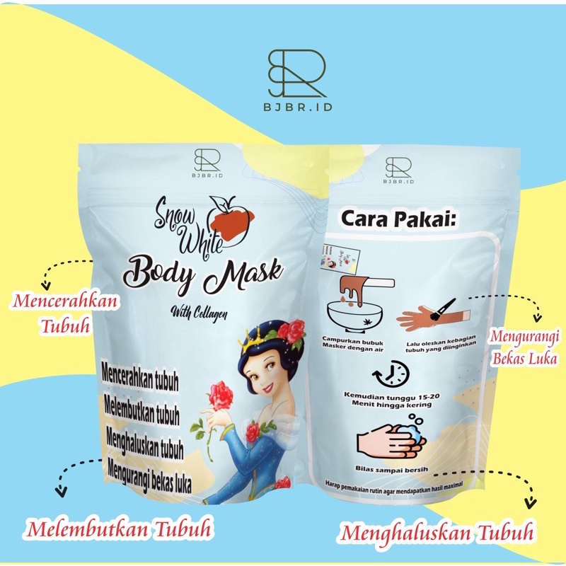 MASKER BADAN SNOW WHITE COLLAGEN BODY MASK 45GR | MASKER COLLAGEN PEMUTIH BADAN