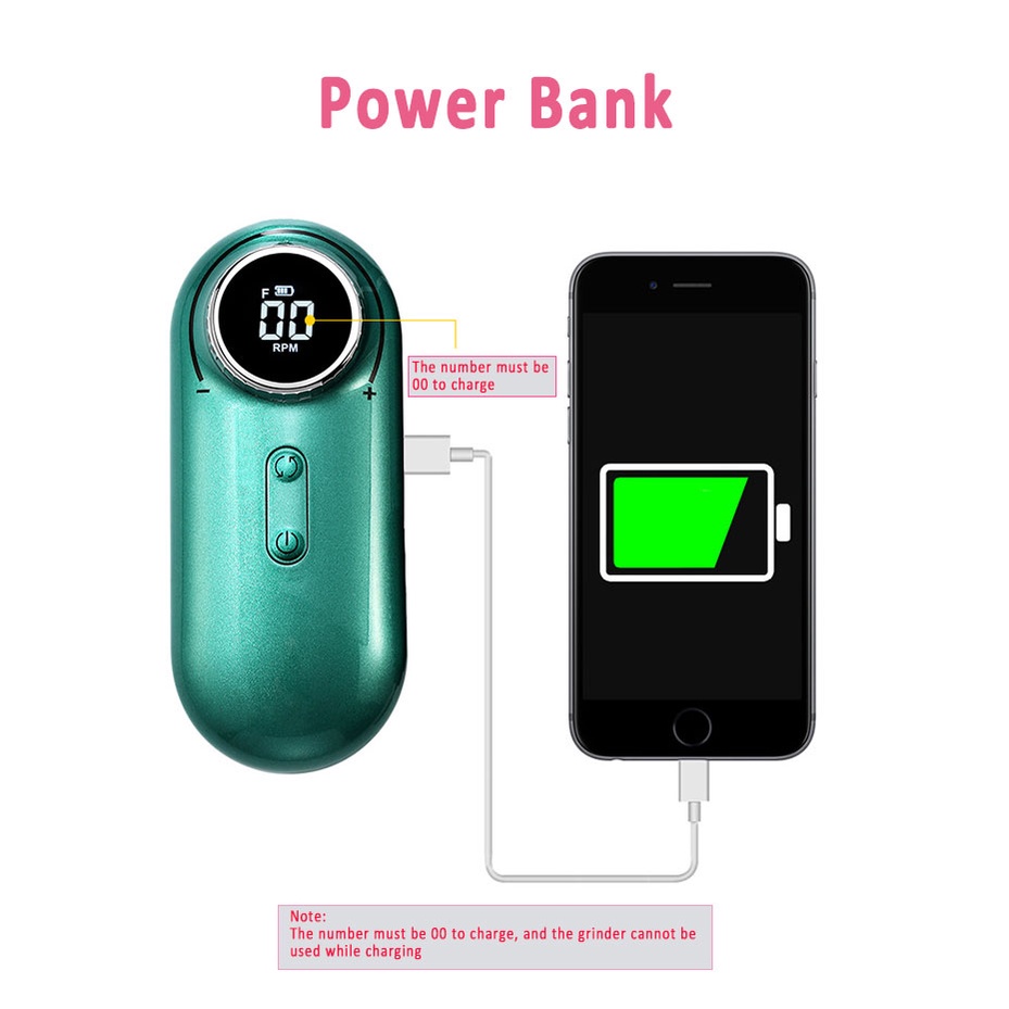 30000RPM Electric Nail Drill Machine 2 IN 1 Alat Kikir Kuku Elektrik Rechargeable Nail Drill Nail Gel Polisher For Manicure Nails Portable Power Bank