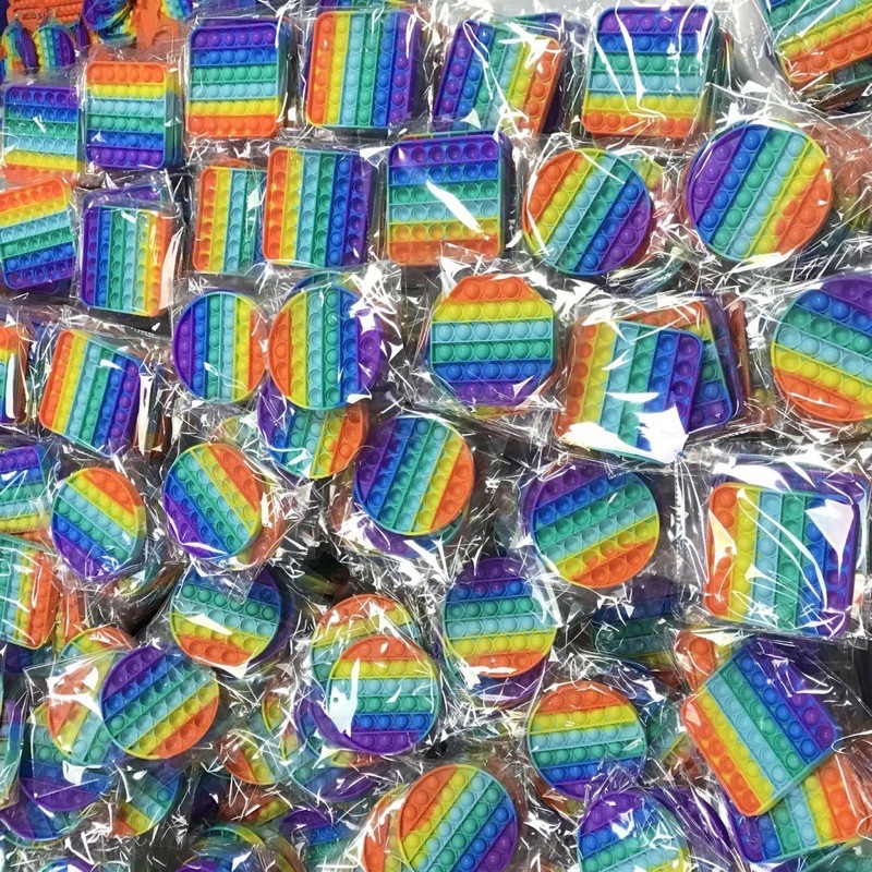 New Rainbow Pop It Round Fidget Kids Toy Push Bubble Stress Relief-8