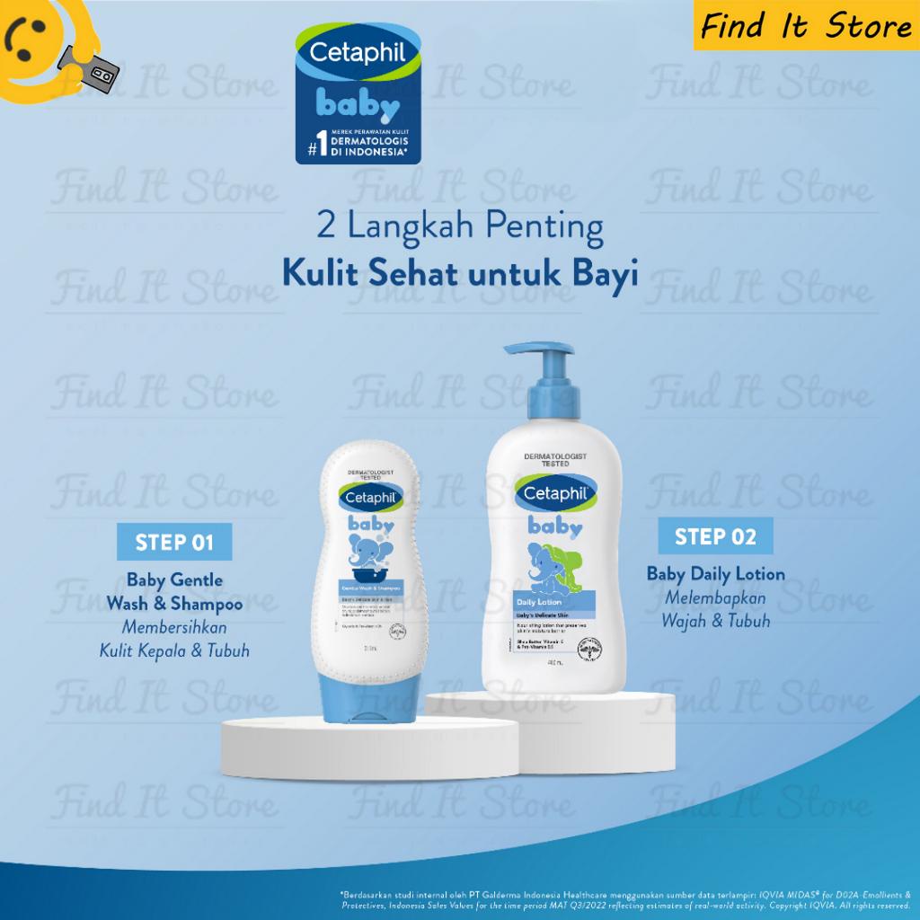 Cetaphil Gentle Wash &amp; Shampoo Hair &amp; Body 230ml 400ml Sabun Sampo Bayi 230 400 ml Pump