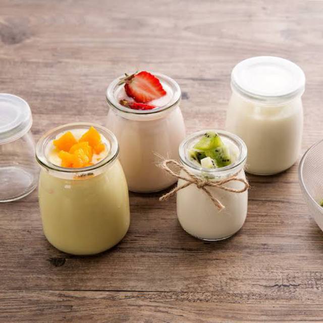 Botol Pudding / Jar Toples ASI Pudding Yogurt Tutup Plastik Botol Kaca