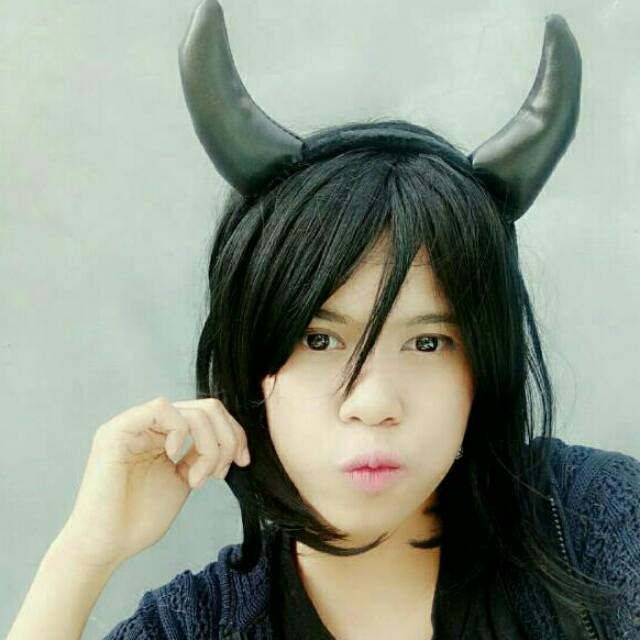 Bando jepit devil halloween tanduk setan gothic horn cosplay evil character party costume headband hair