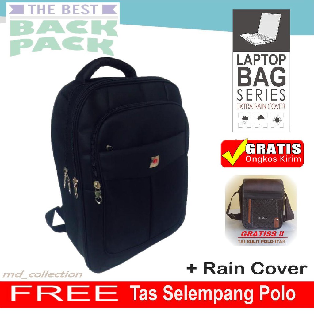  Tas  Laptop Ransel Polo  BONUS Tas  Selempang  Kulit 